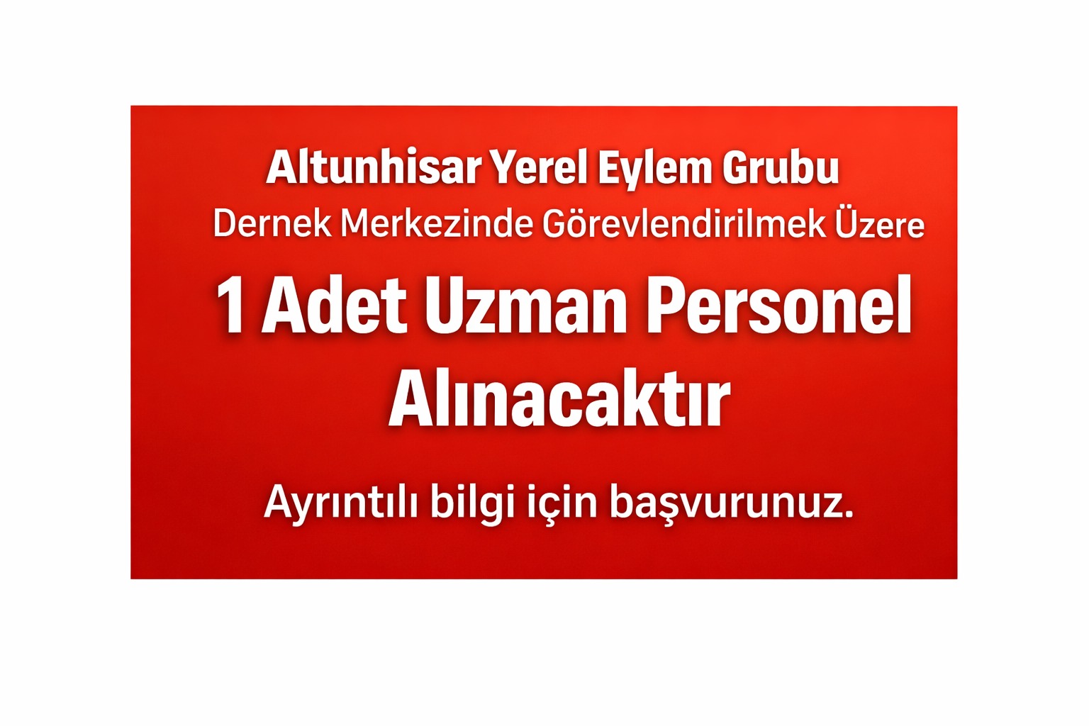 ALTUNHİSAR YEREL EYLEM GRUBU İŞE ALIM İLANI
